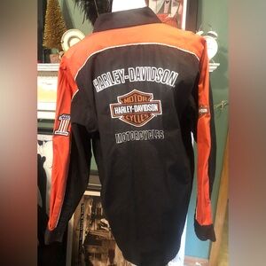 Harley-Davidson Black and Orange Riding Shirt-M.     Mint!